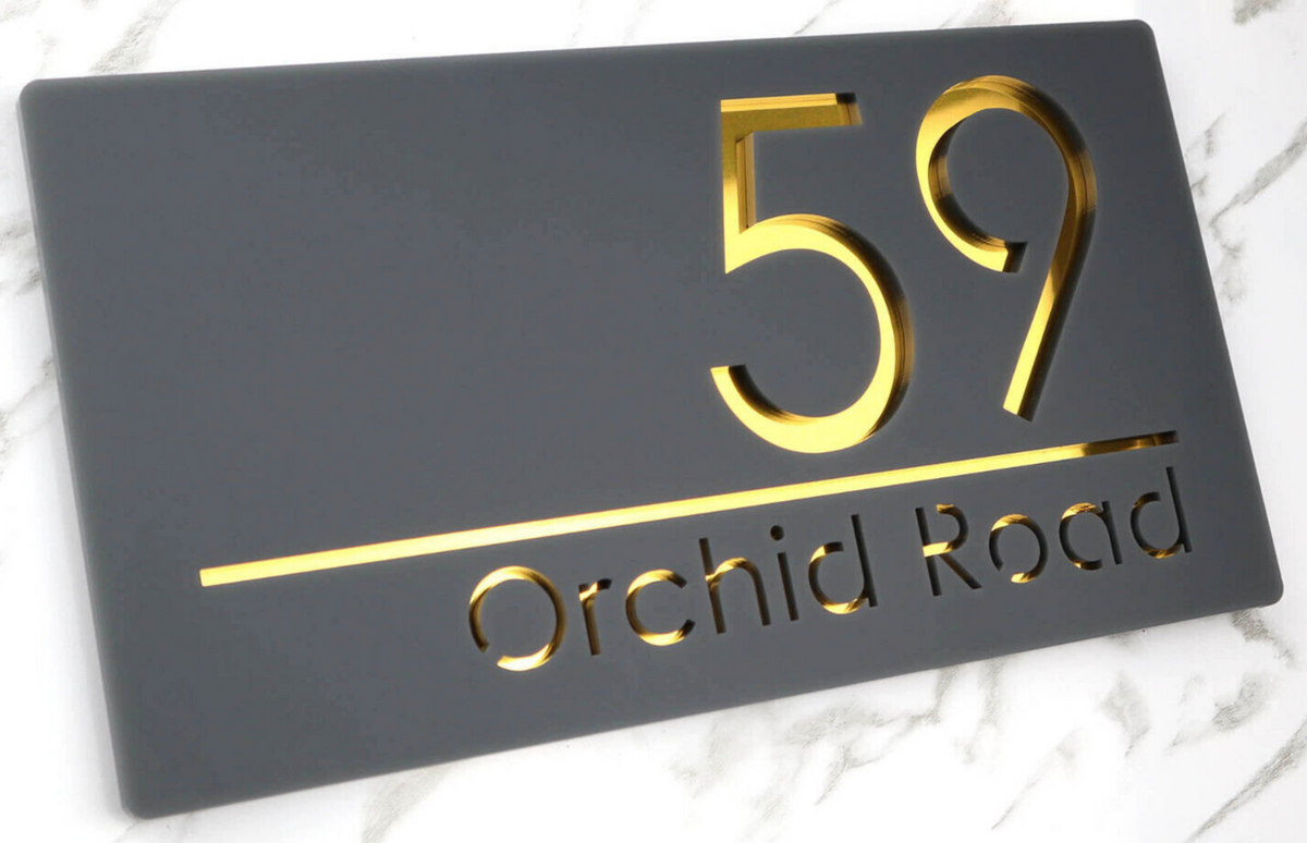 K Smart Sign Belissima House Numbers Address Plaque 300mm x 160mm