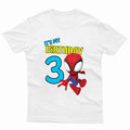 Kids Superhero Birthday Celebration Cotton Crew Neck T-Shirt