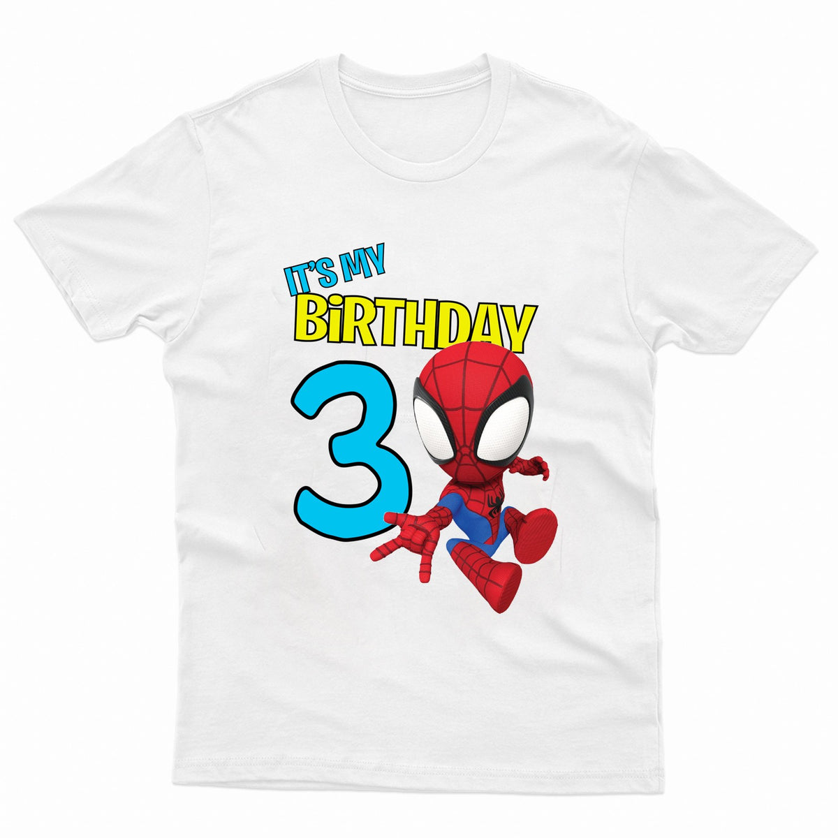 Kids Superhero Birthday Celebration Cotton Crew Neck T-Shirt