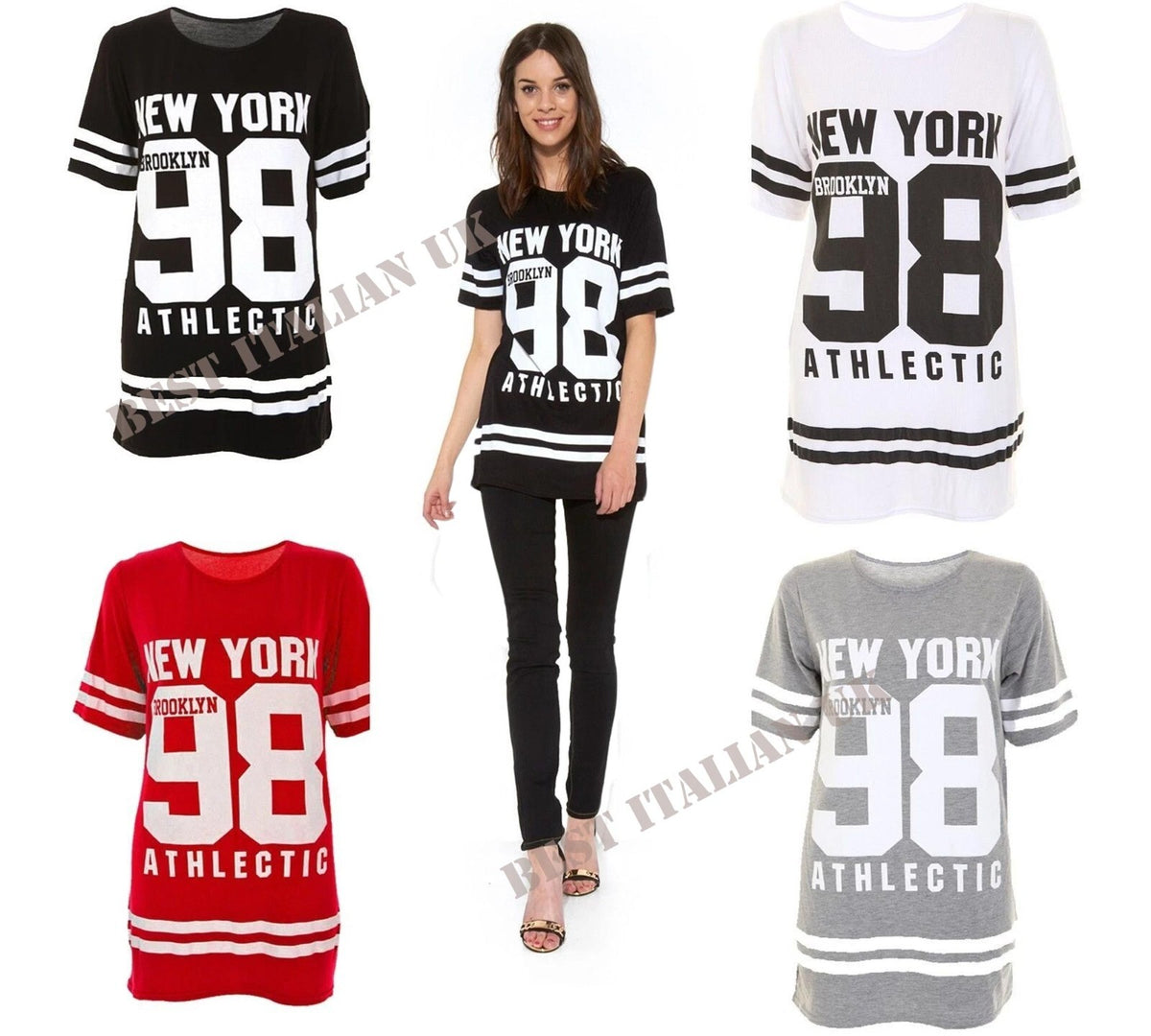 Women's New York 98 Brooklyn Stripe Varsity T-Shirt