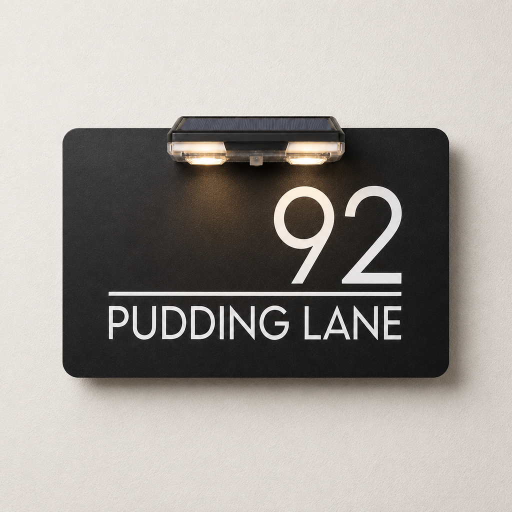 Personalised Door Numbers Signs Custom House Number Plaque Black 20x13cm
