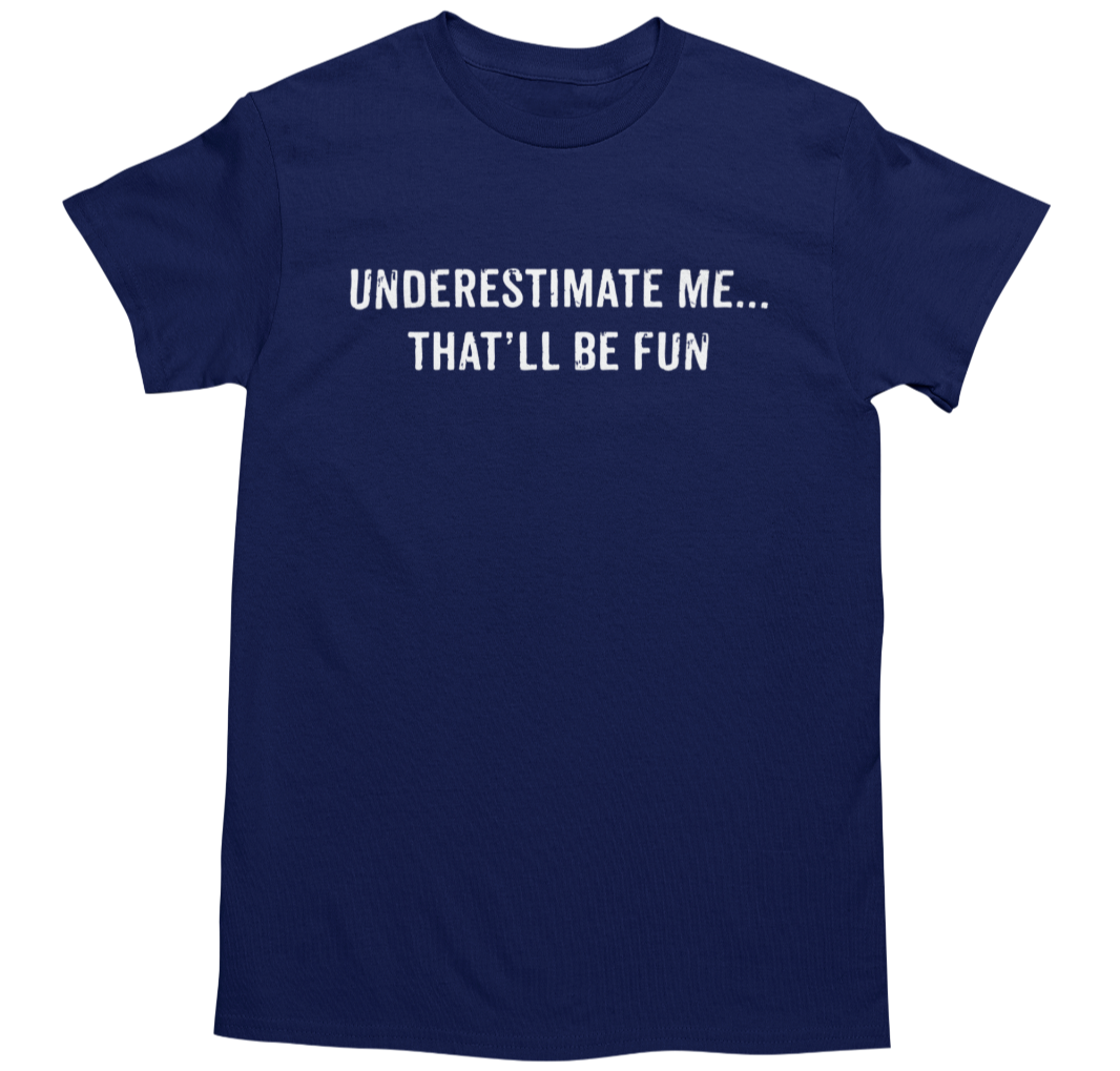 Men's Funny Novelty Joke Graphic T-Shirt Navy