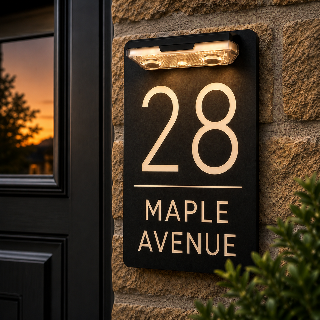 Personalised Door Numbers Signs Custom House Number Plaque Black 20x13cm