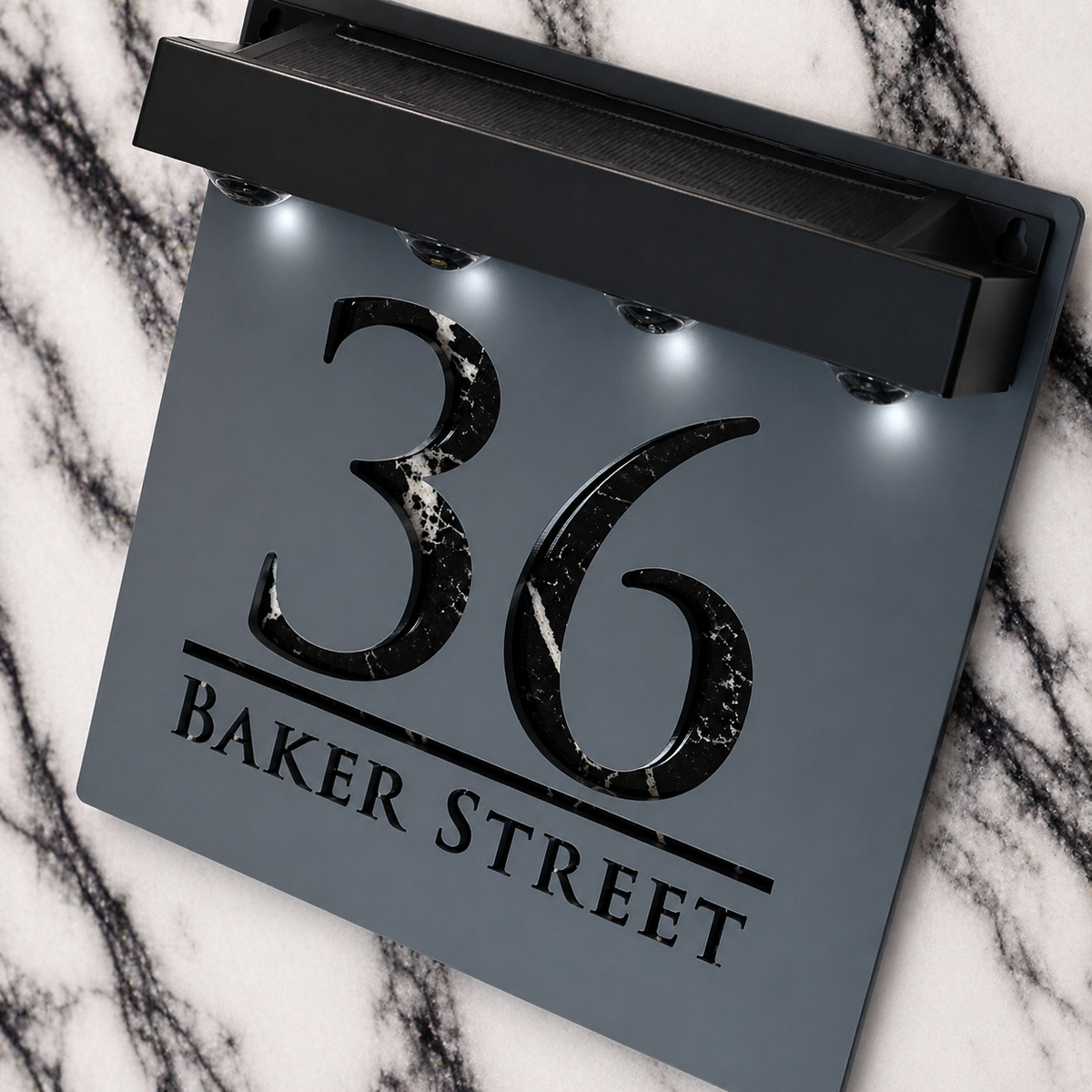 Bellissima LED House Numbers Address Plaque 180mm x 180mm
