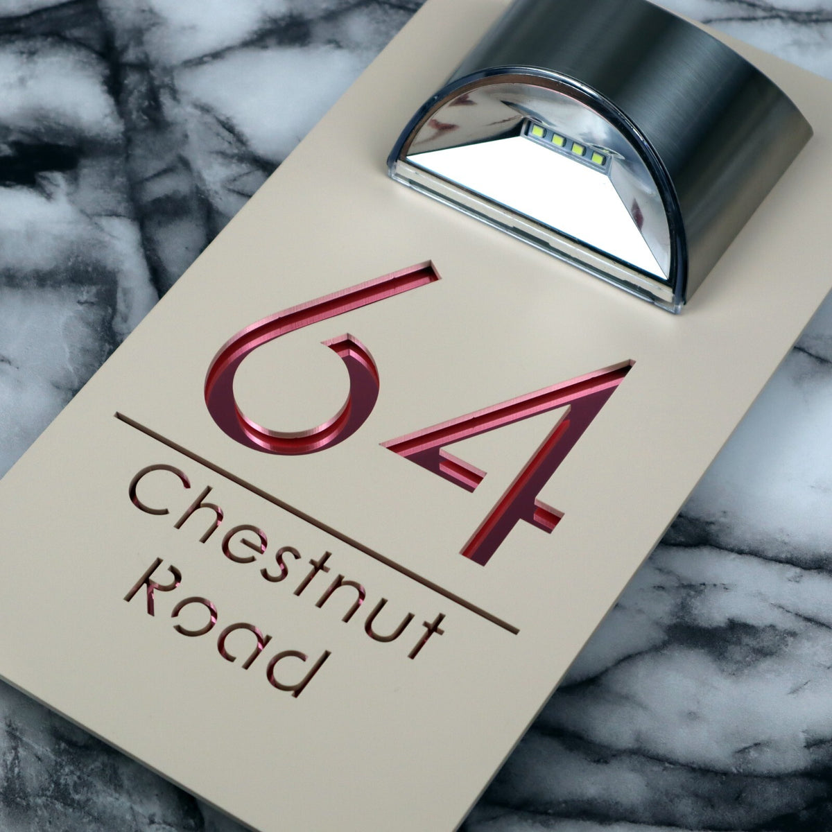 Solar Bellissima LED Custom House Numbers Plaque 160mm x 300mm