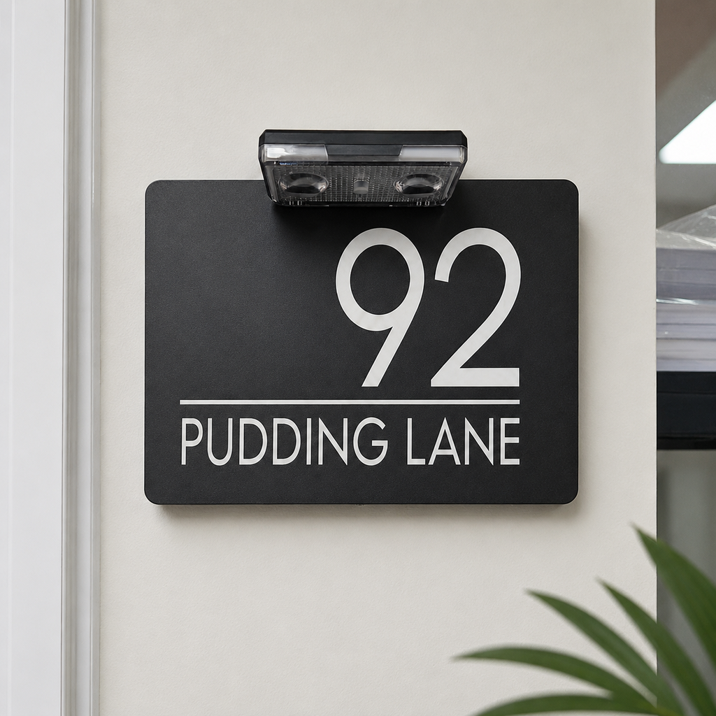 Personalised Door Numbers Signs Custom House Number Plaque Black 20x13cm