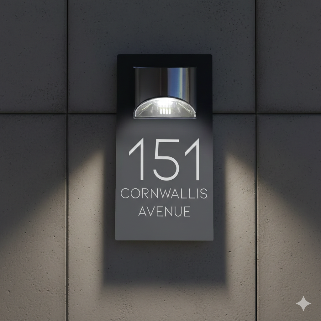 Blitztech Exalted LED Solar Modern House Numbers Plaque 280mm x 160mm
