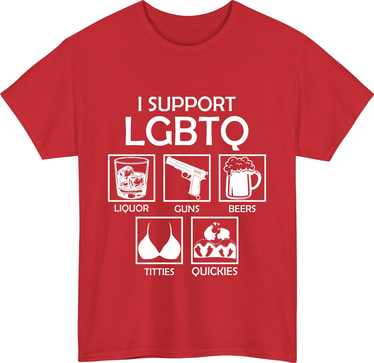 Men's I Support LGBTQ Meme Graphic Novelty T-Shirt