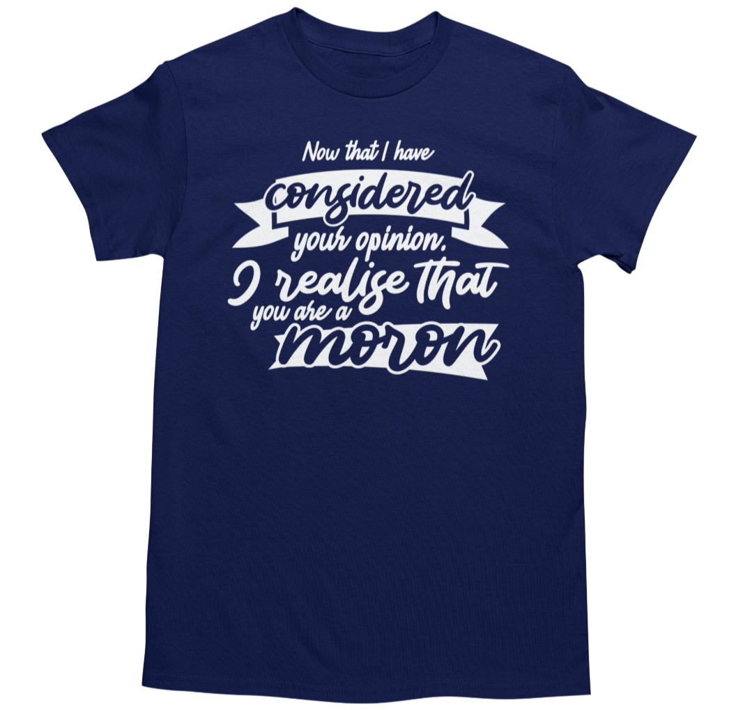 Men's Funny Novelty Joke Graphic T-Shirt Navy