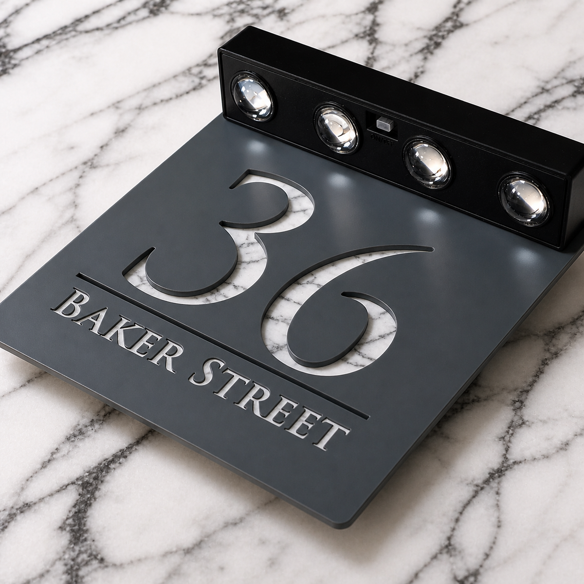 Bellissima LED House Numbers Address Plaque 180mm x 180mm
