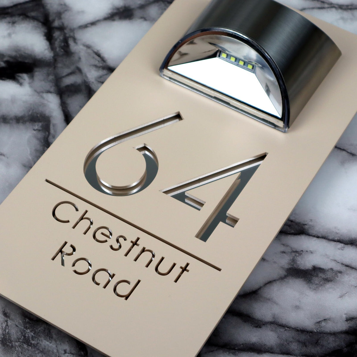 Solar Bellissima LED Custom House Numbers Plaque 160mm x 300mm