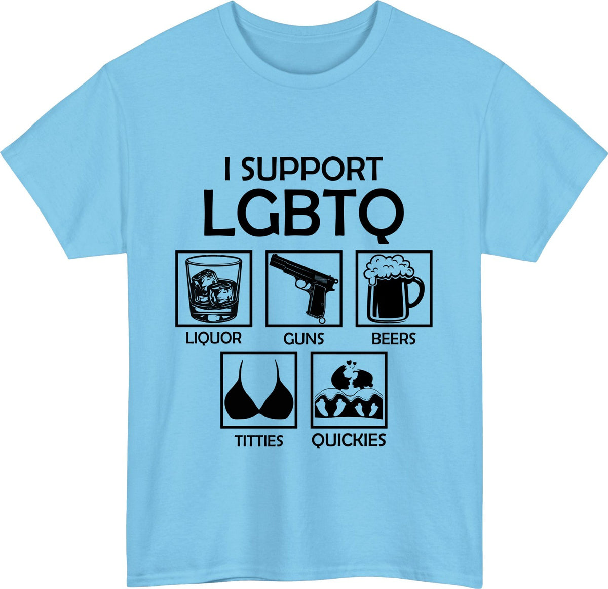 Men's I Support LGBTQ Meme Graphic Novelty T-Shirt
