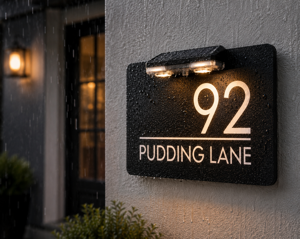 Personalised Door Numbers Signs Custom House Number Plaque Black 20x13cm