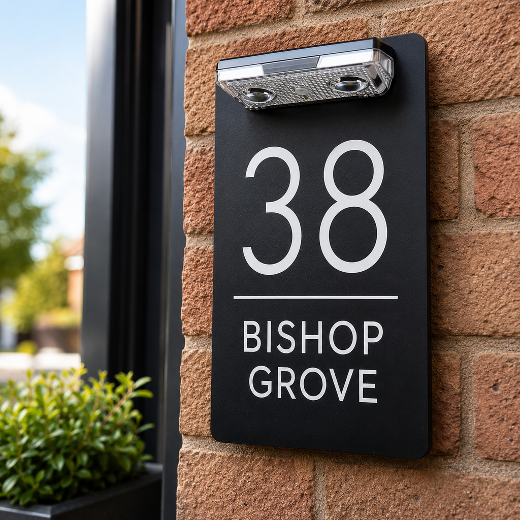 Personalised Door Numbers Signs Custom House Number Plaque Black 20x13cm