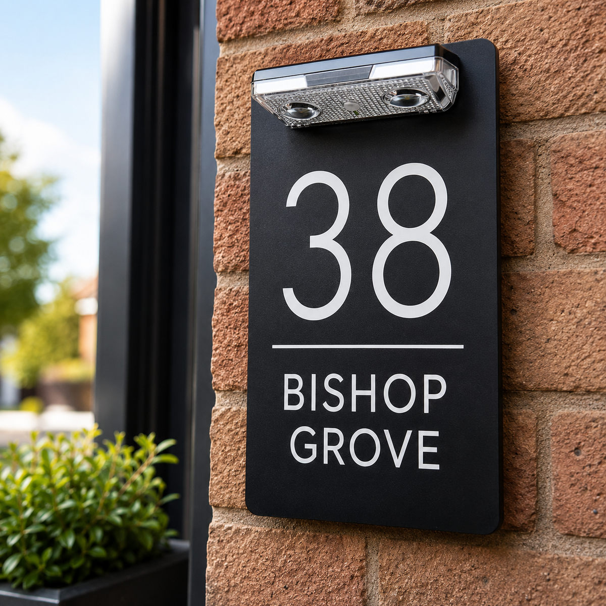 Personalised Door Numbers Signs Custom House Number Plaque Black 20x13cm