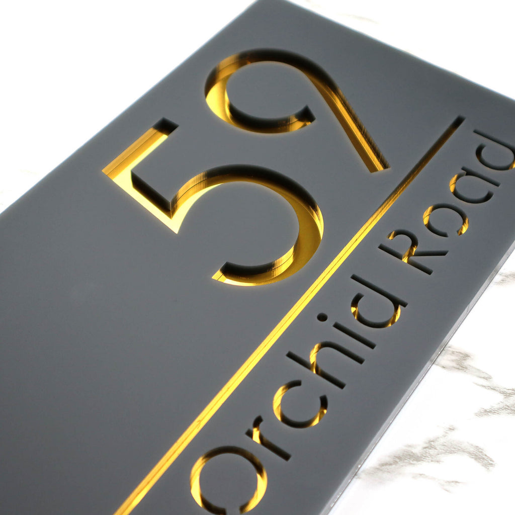 K Smart Sign Belissima House Numbers Address Plaque 300mm x 160mm