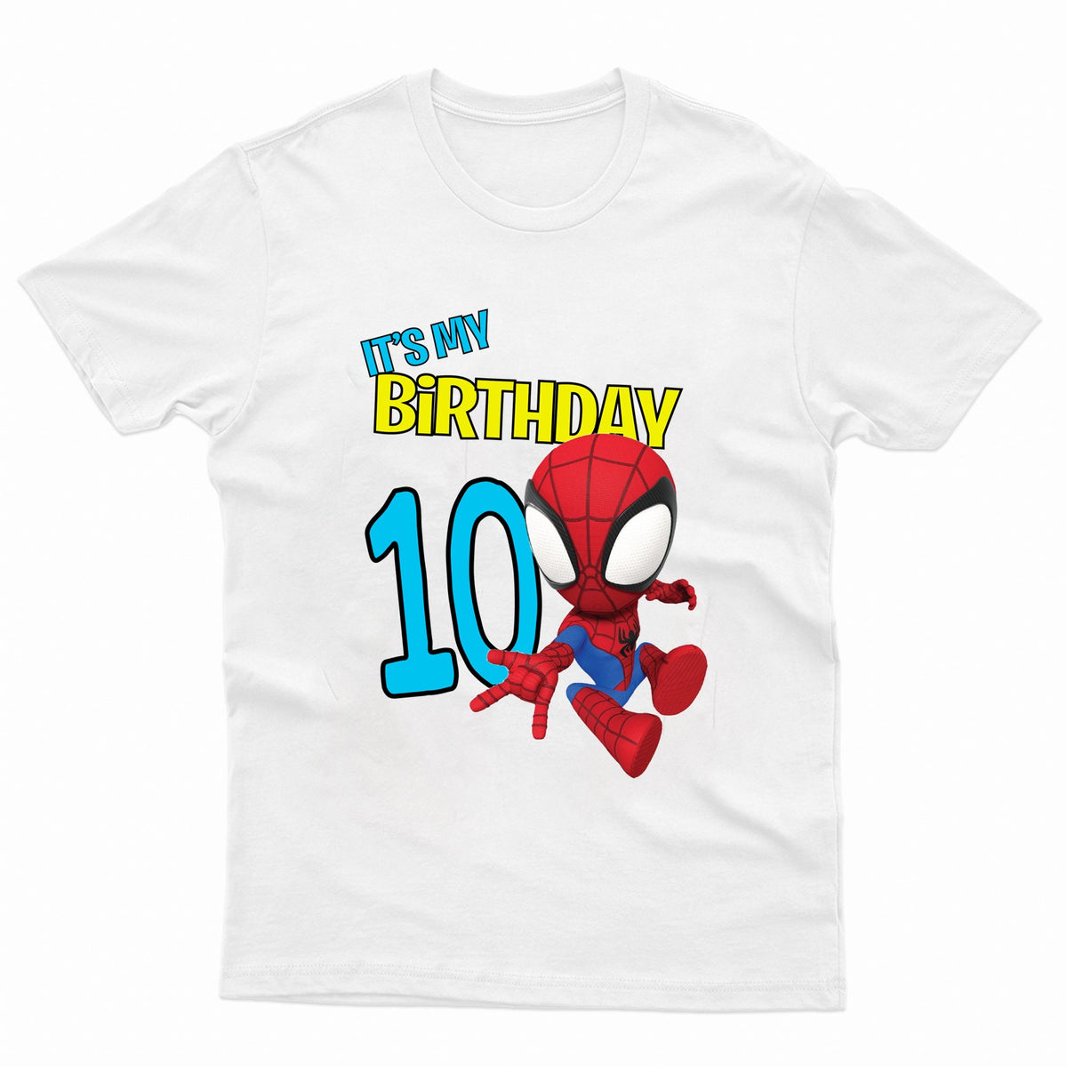 Kids Superhero Birthday Celebration Cotton Crew Neck T-Shirt