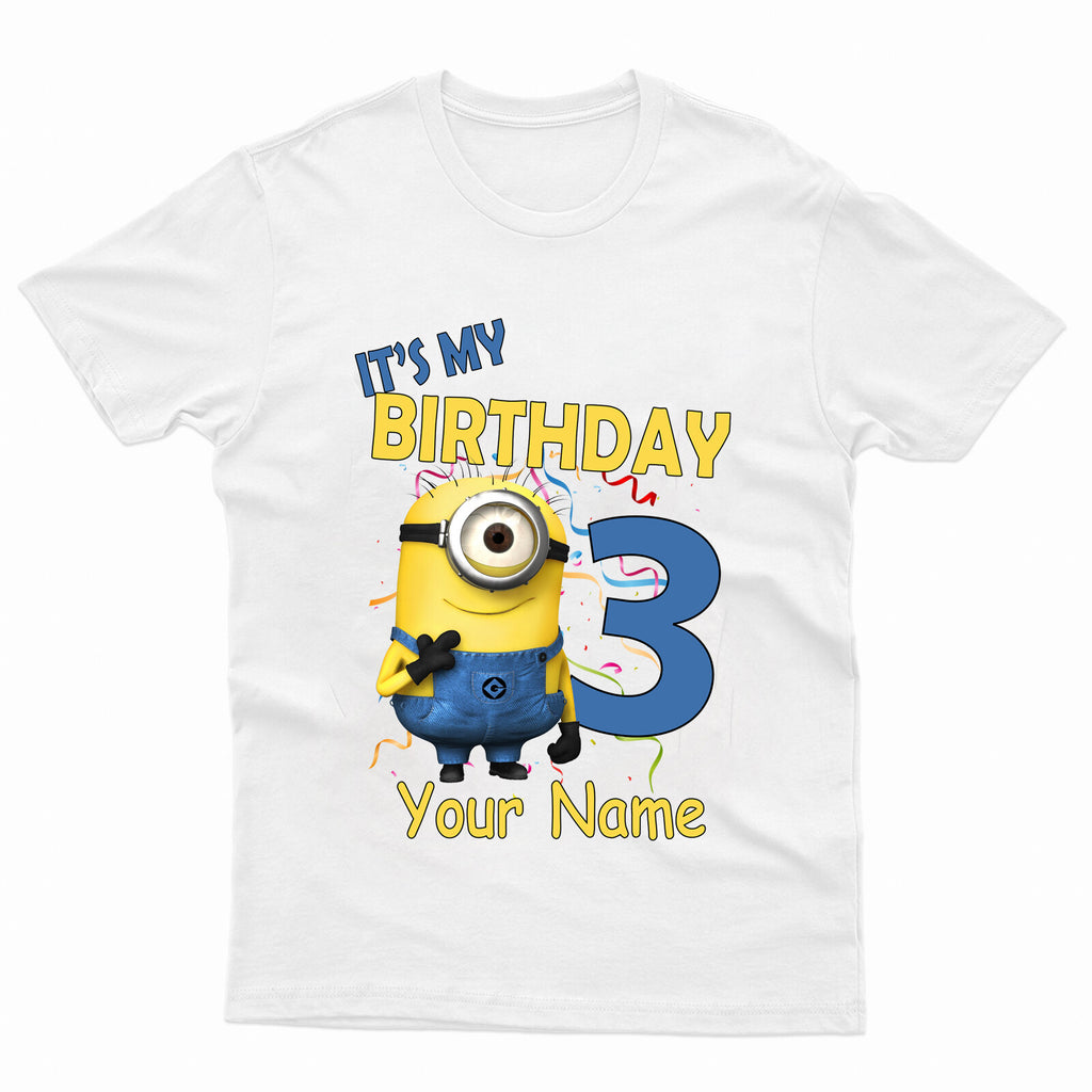 Kids Minions It's My Birthday Casual Cotton T-Shirt