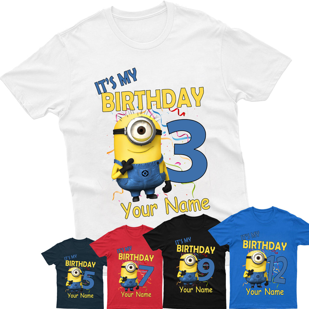 Kids Minions It's My Birthday Casual Cotton T-Shirt