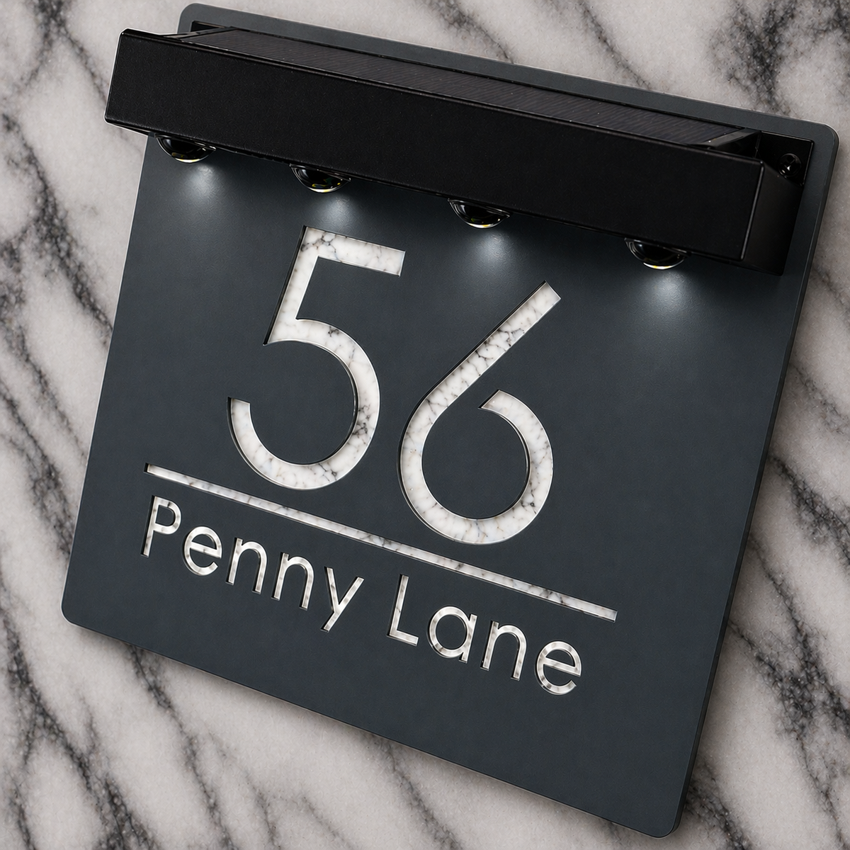 Bellissima LED House Numbers Address Plaque 180mm x 180mm