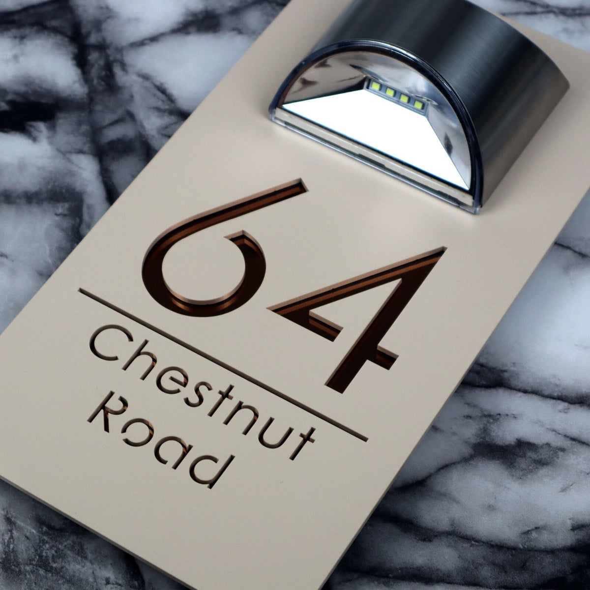 Solar Bellissima LED Custom House Numbers Plaque 160mm x 300mm