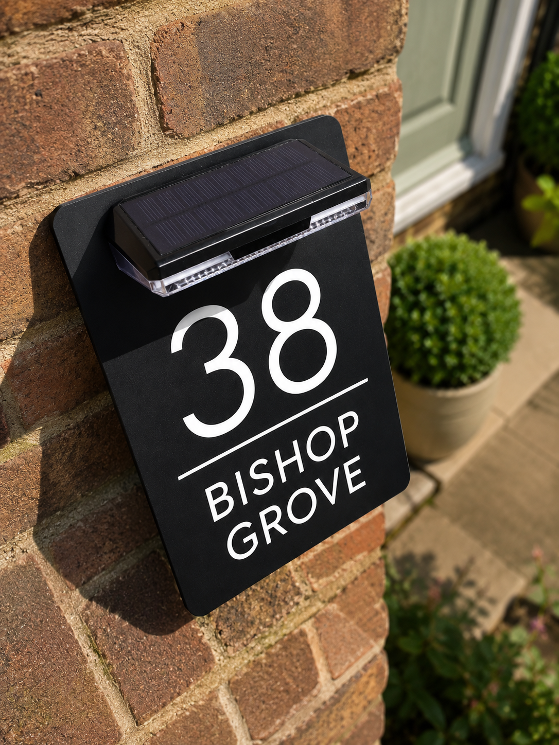Personalised Door Numbers Signs Custom House Number Plaque Black 20x13cm