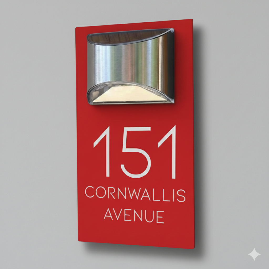 Blitztech Exalted LED Solar Modern House Numbers Plaque 280mm x 160mm