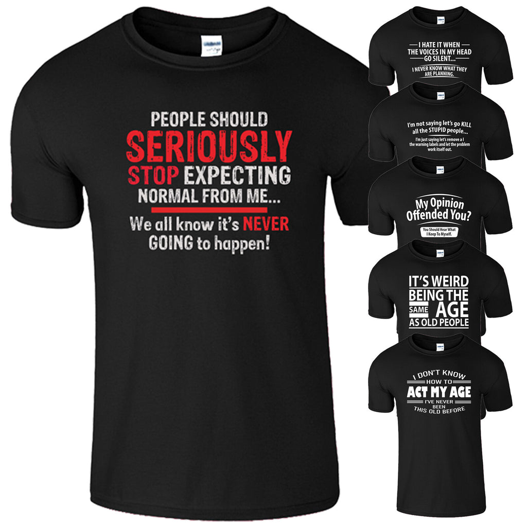 Men's Sarcastic Slogan Humour T-Shirt Short Sleeve