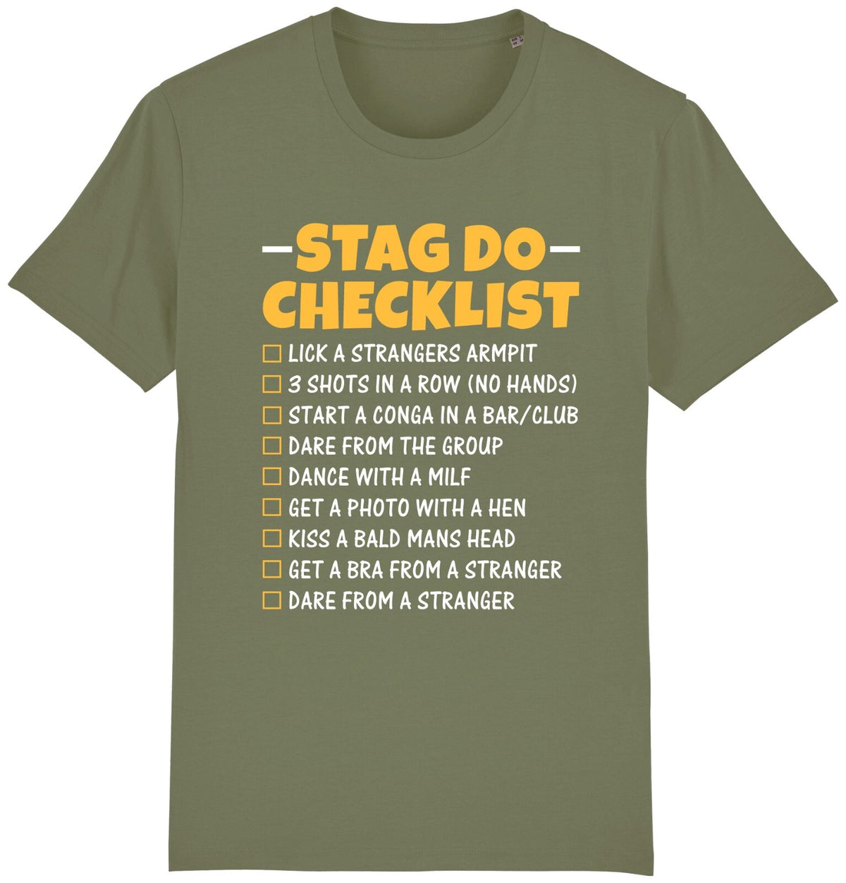Fruit of the Loom Men's Stag Do Checklist Graphic T-Shirt