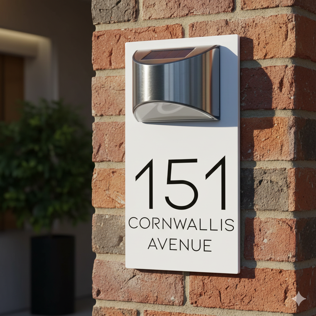 Blitztech Exalted LED Solar Modern House Numbers Plaque 280mm x 160mm