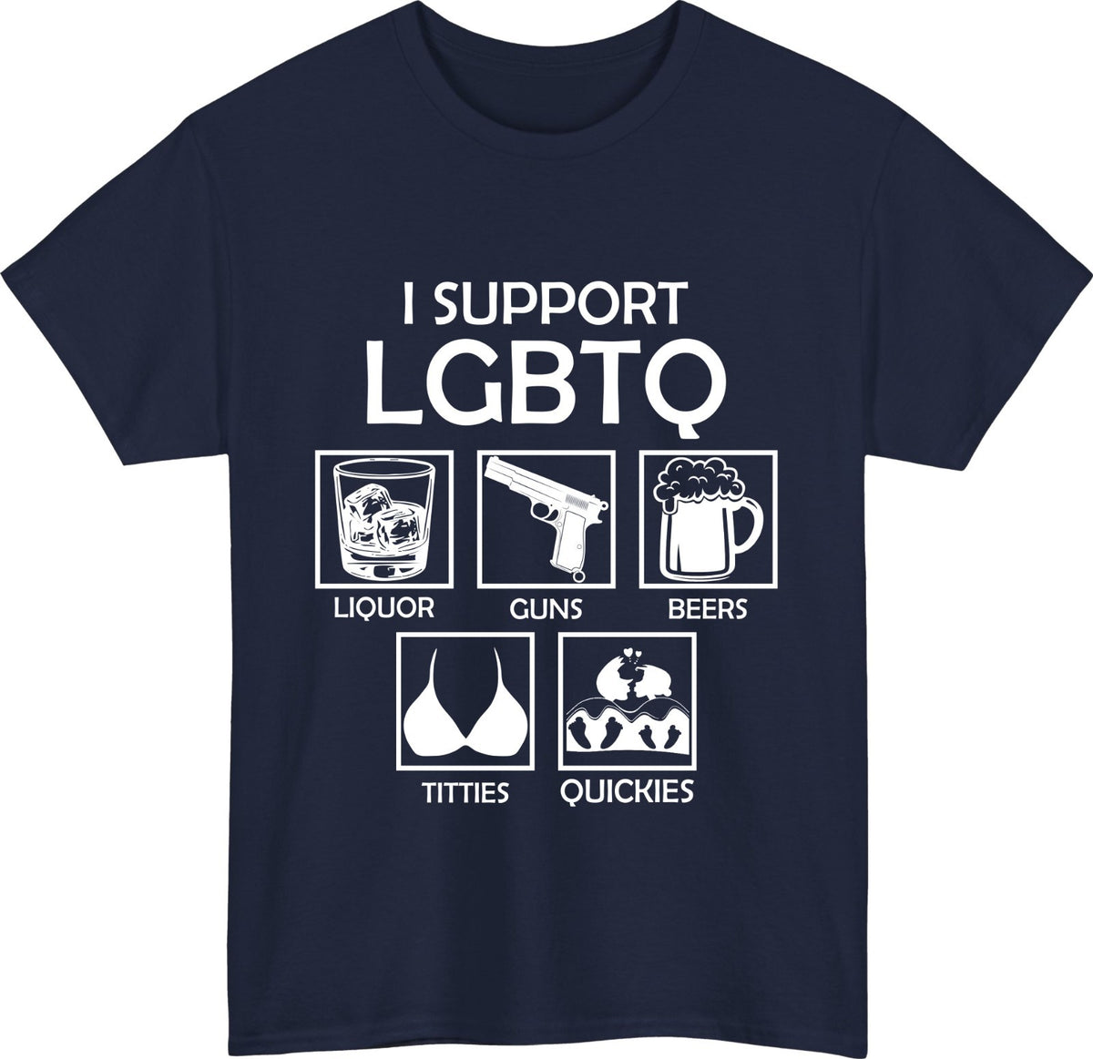 Men's I Support LGBTQ Meme Graphic Novelty T-Shirt