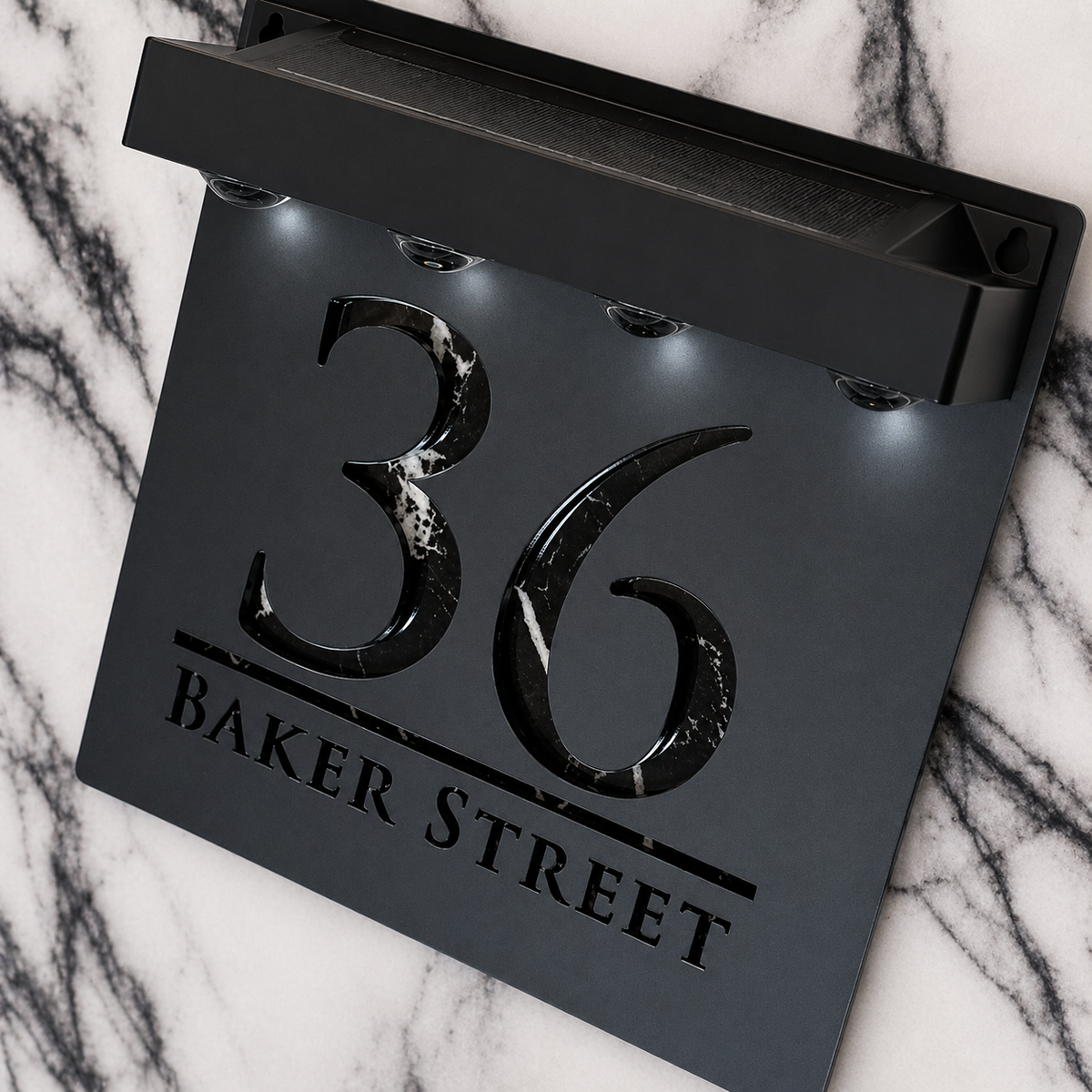 Bellissima LED House Numbers Address Plaque 180mm x 180mm