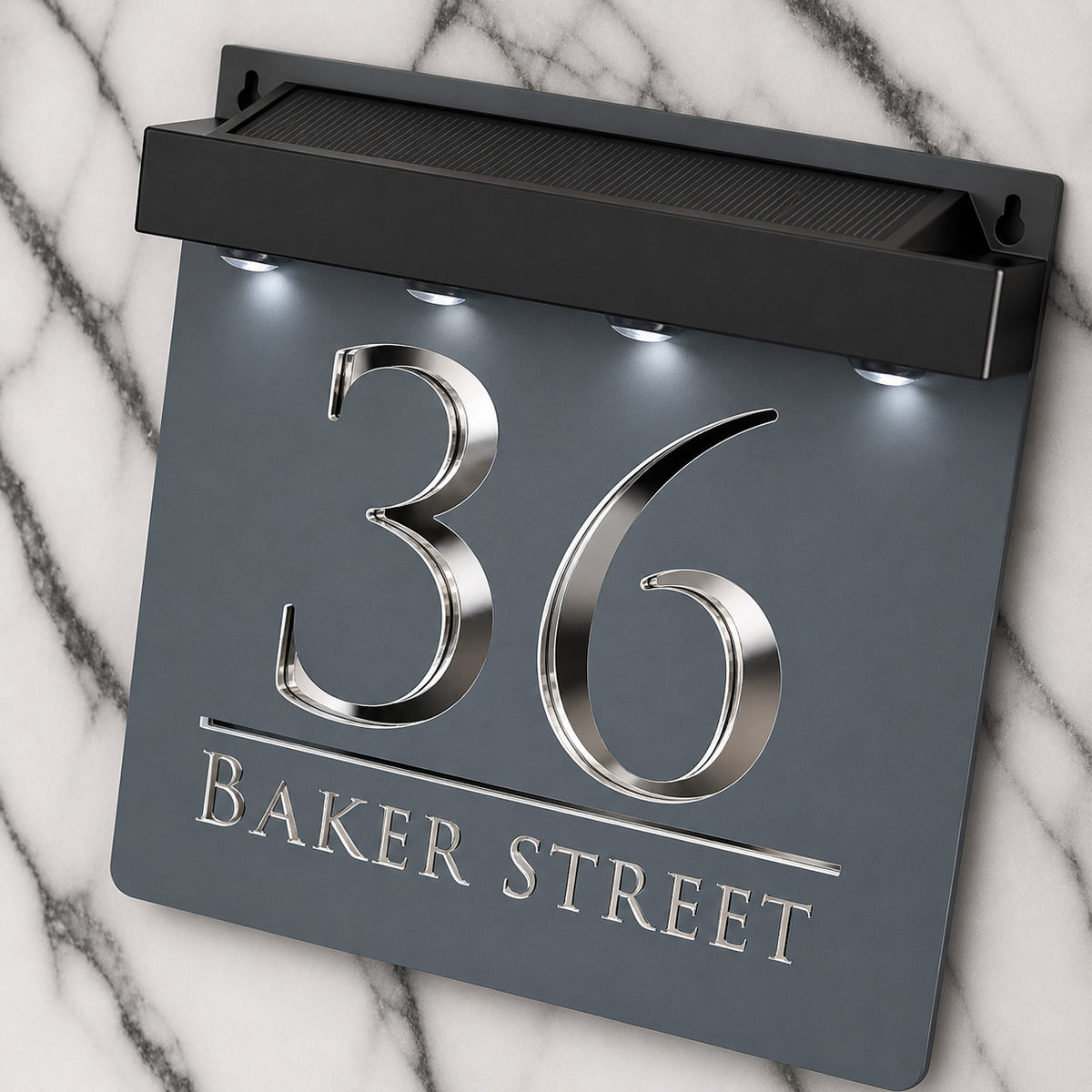 Bellissima LED House Numbers Address Plaque 180mm x 180mm