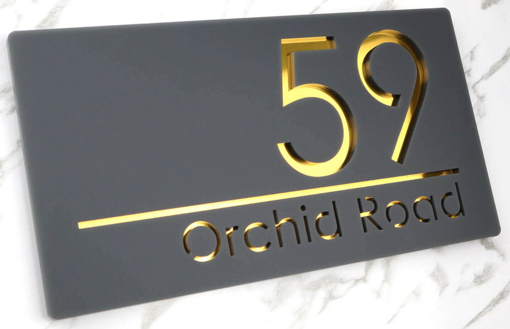 K Smart Sign Belissima House Numbers Address Plaque 300mm x 160mm