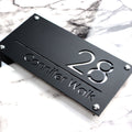 K Smart Sign Luxe A4 Custom House Numbers Plaque Black 280mm x 140mm