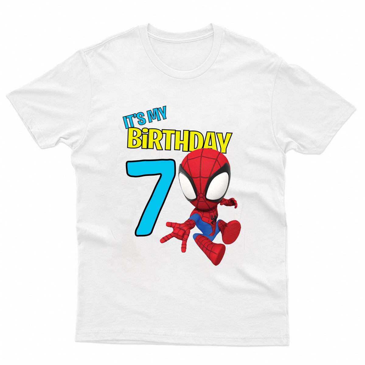 Kids Superhero Birthday Celebration Cotton Crew Neck T-Shirt