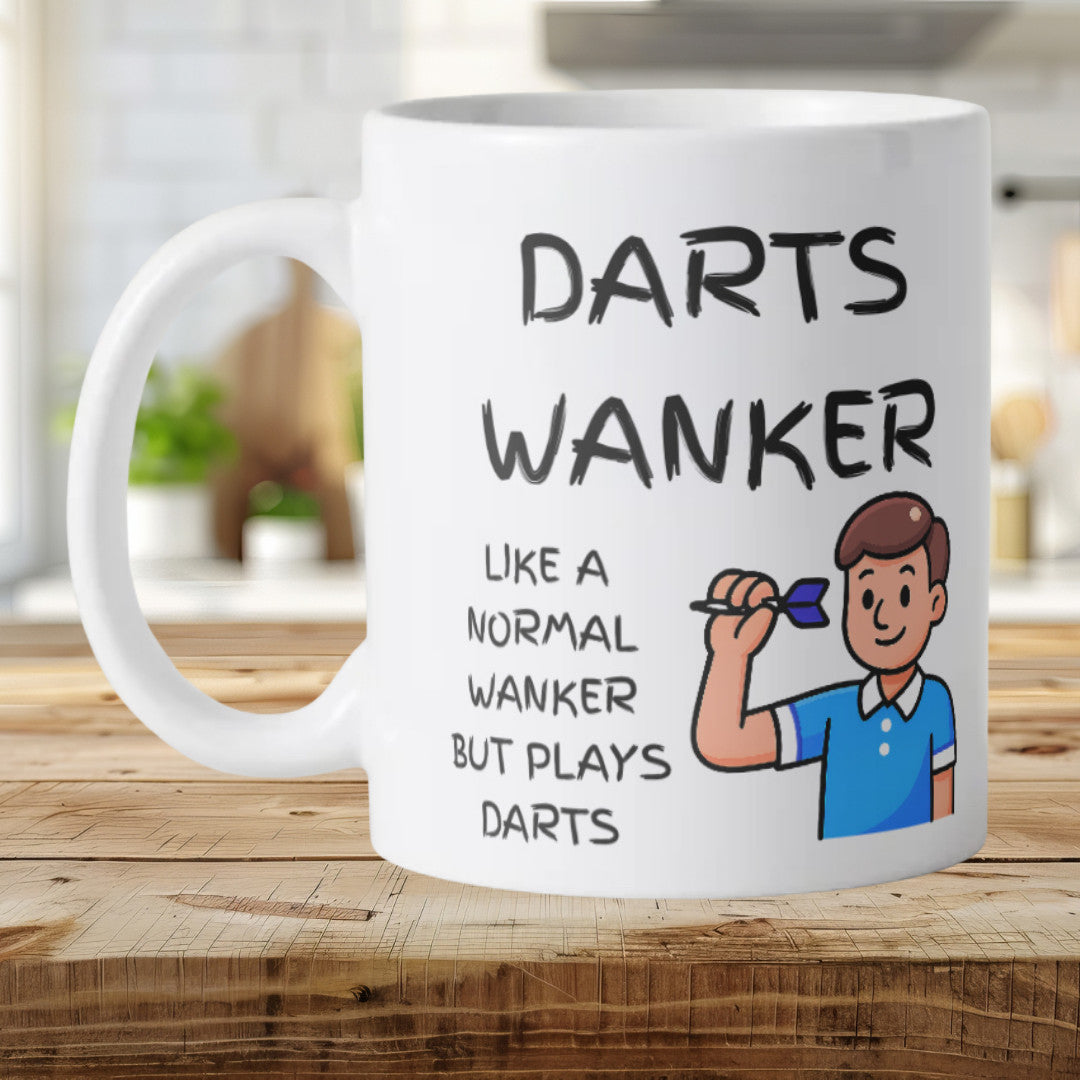 Darts Wanker Funny Novelty Coffee Mug White