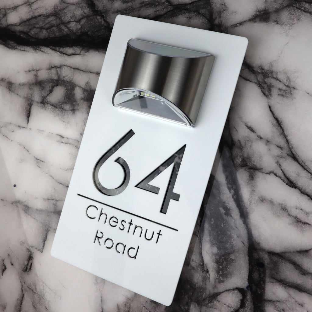 Solar Bellissima LED Custom House Numbers Plaque 160mm x 300mm