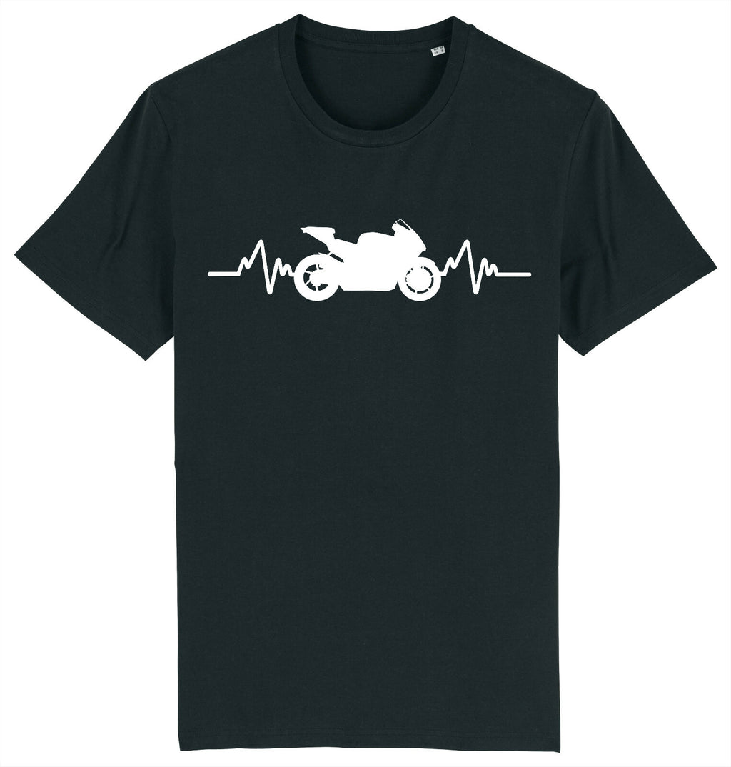 Fruit of the Loom Men's Motorbike Heartbeat Graphic T-Shirt