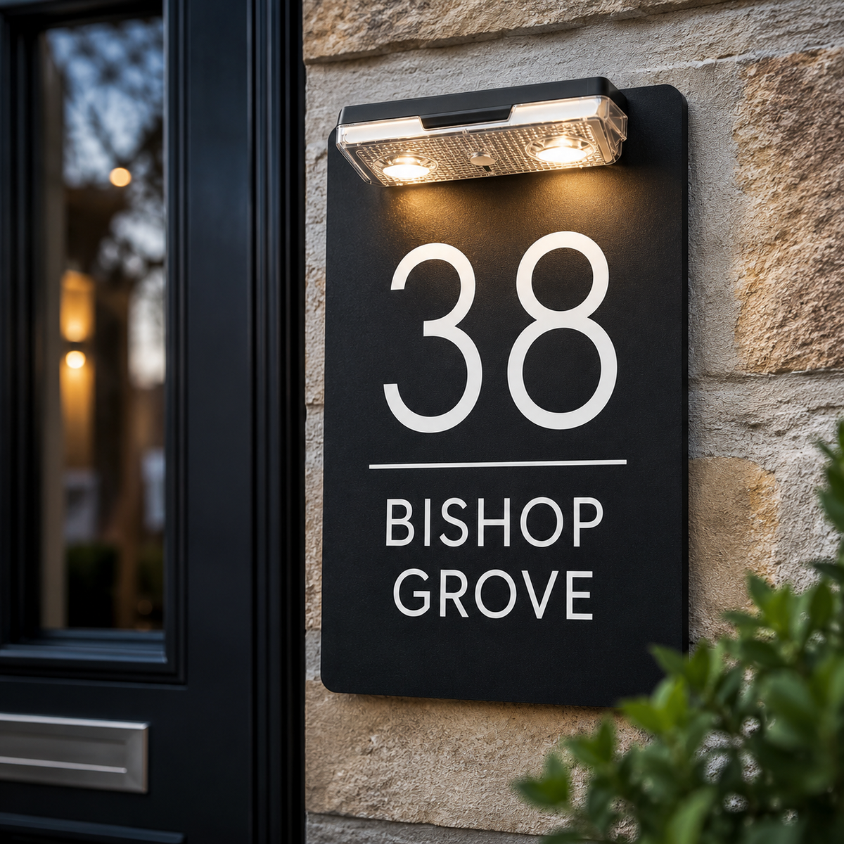 Personalised Door Numbers Signs Custom House Number Plaque Black 20x13cm