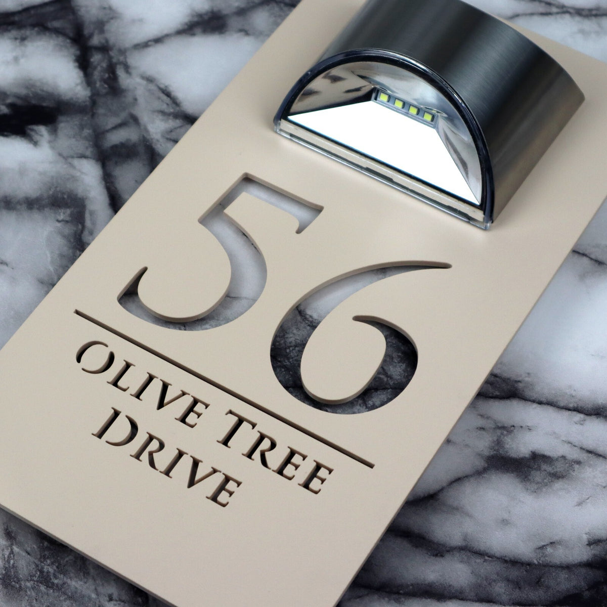 Solar Bellissima LED Custom House Numbers Plaque 160mm x 300mm