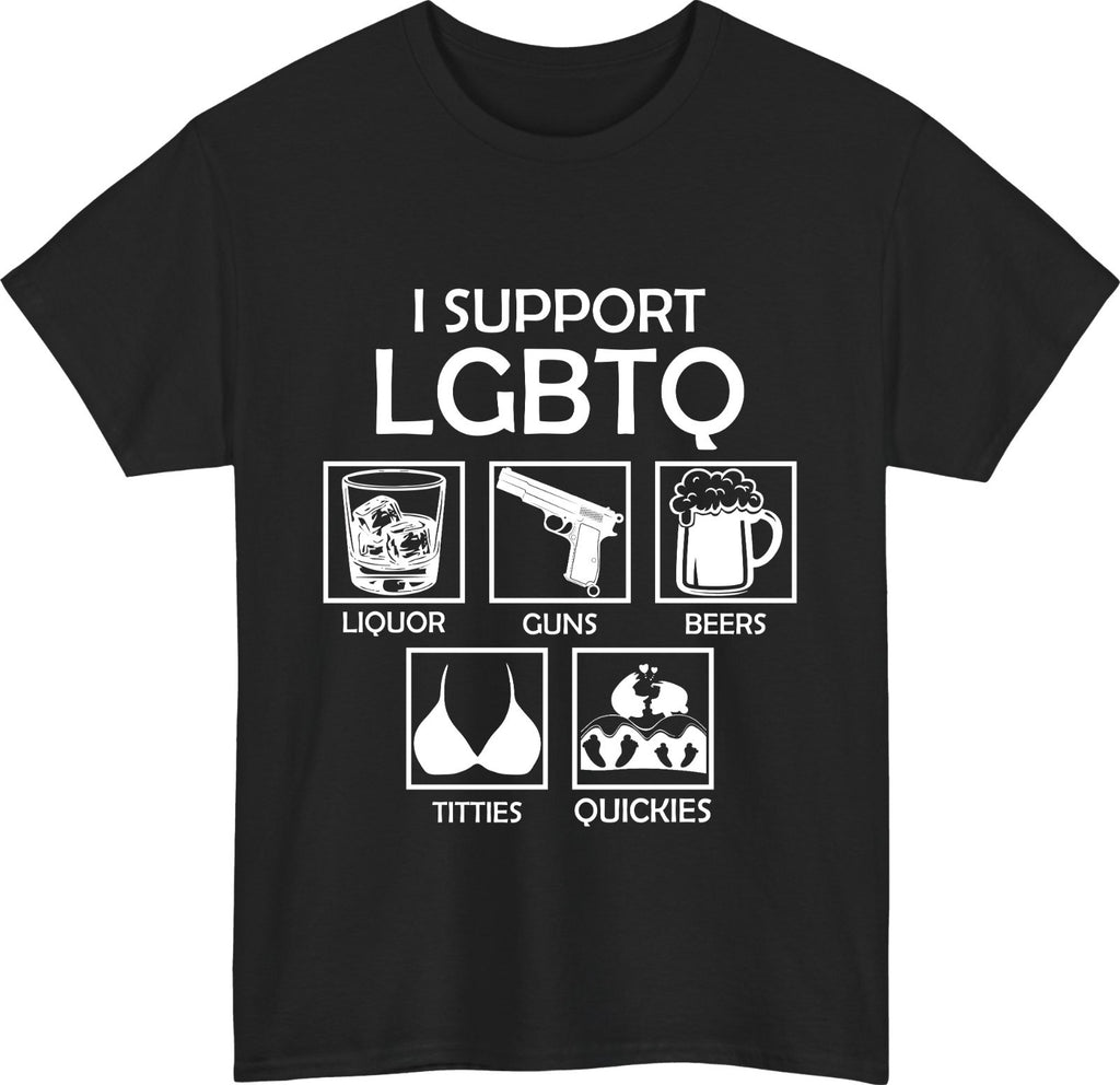 Men's I Support LGBTQ Meme Graphic Novelty T-Shirt