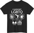 Men's I Support LGBTQ Meme Graphic Novelty T-Shirt
