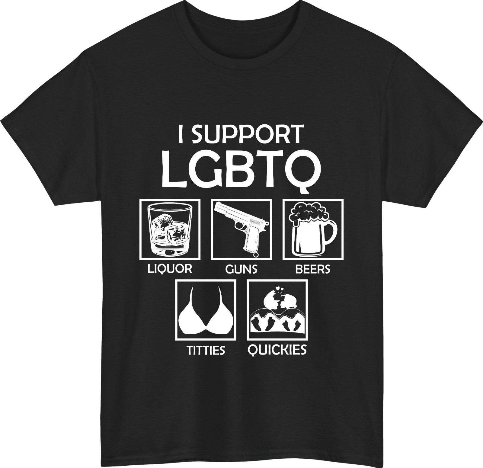 Men's I Support LGBTQ Meme Graphic Novelty T-Shirt