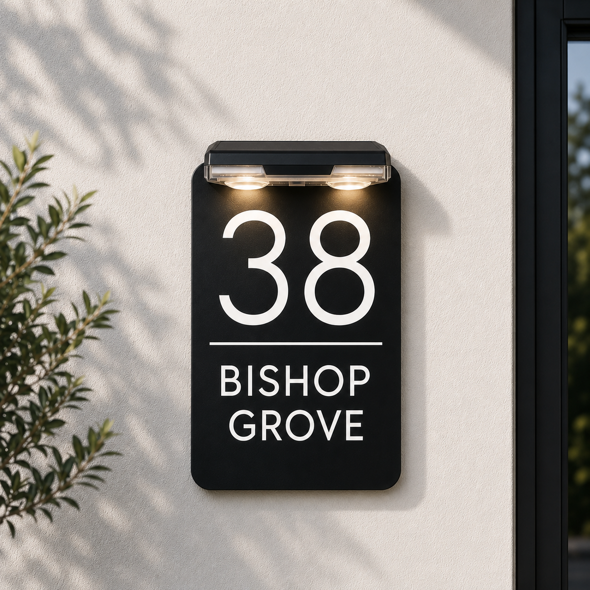 Personalised Door Numbers Signs Custom House Number Plaque Black 20x13cm