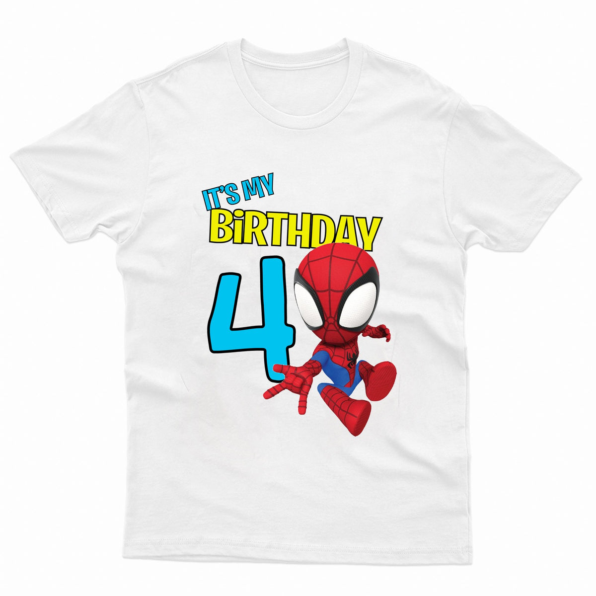 Kids Superhero Birthday Celebration Cotton Crew Neck T-Shirt