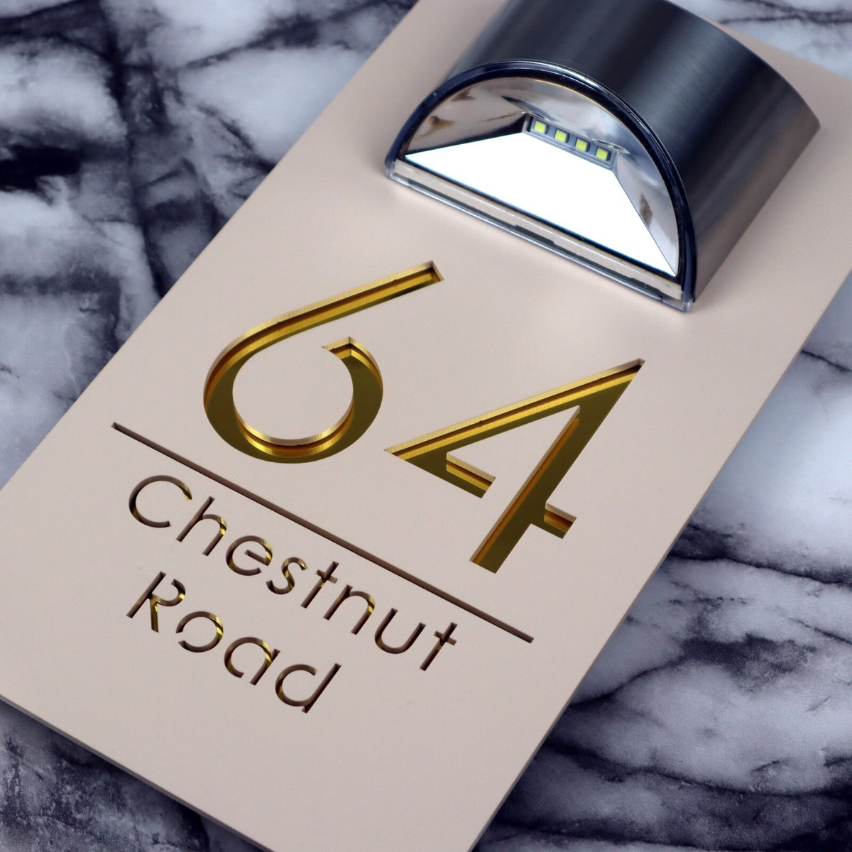 Solar Bellissima LED Custom House Numbers Plaque 160mm x 300mm