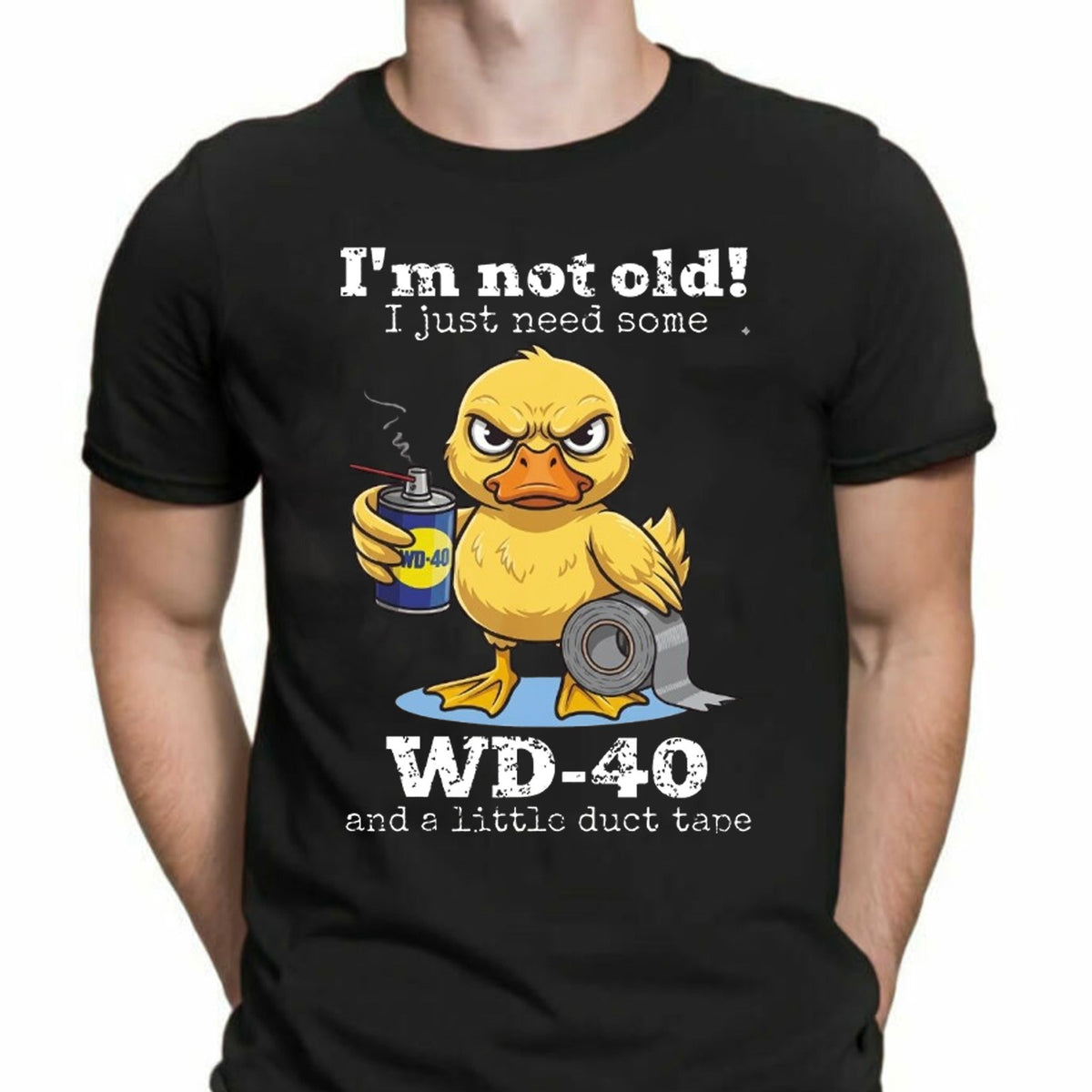 Men's Duck Tape Novelty Graphic Crew Neck T-Shirt