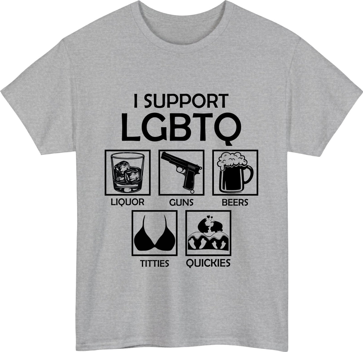 Men's I Support LGBTQ Meme Graphic Novelty T-Shirt