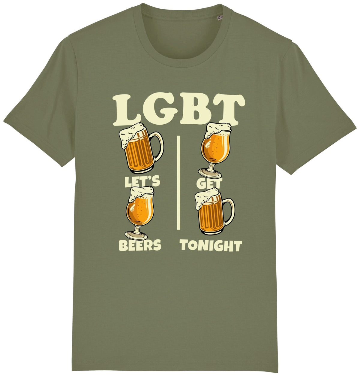 Fruit of the Loom Men's LGBT Let's Get Beers Tonight Graphic T-Shirt